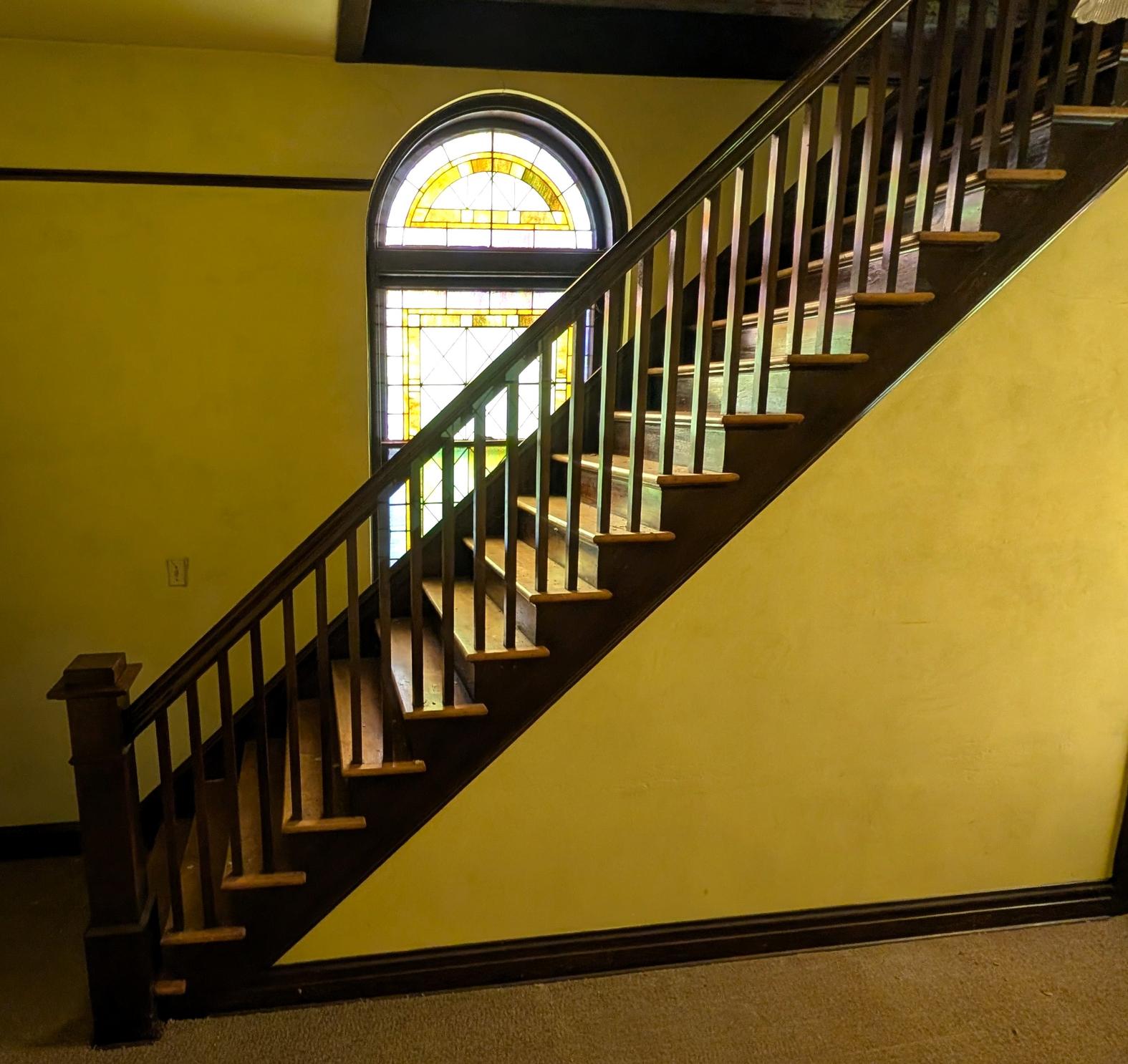 Antique Oak Staircase With Maple Stair Treads